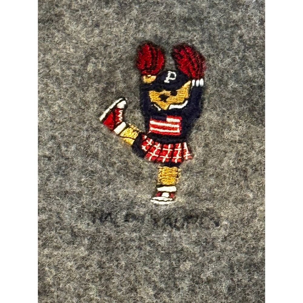 Ralph Lauren Polo Bear Scarf Grey Fair Lambswool Made Scotland Cheerleader Flaw* - Picture 2 of 6